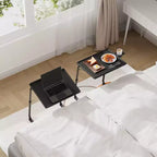 TV Tray Table, Portable Desk Folding Dinner Tray, Couch Table Trays for Eating Snack Food, Portable Laptop Desk, Adjustable 6 Heights 3 Tilt Angle