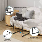 TV Tray Table, Portable Desk Folding Dinner Tray, Couch Table Trays for Eating Snack Food, Portable Laptop Desk, Adjustable 6 Heights 3 Tilt Angle