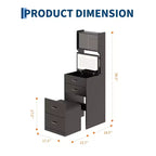 3 in 1 Vanity Desk with Flip up Mirror and Lights, Compact Makeup Vanity Set with Hidden Storage Stool, Small Dressing Table for Bedroom, Black