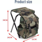 Portable Foldable Backpack Chair for Mountaineering & Fishing, 100kg Max Load Oxford Fabric Stool for Camping, Hiking & Travel
