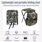 Portable Foldable Backpack Chair for Mountaineering & Fishing, 100kg Max Load Oxford Fabric Stool for Camping, Hiking & Travel