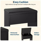 COZONY Vanity Desk with Mirror & Lights, Makeup Table w/ Charging Station, 4 Drawers & Stool