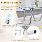 71-Inch Tempered Glass Dining Table with Sturdy Metal Legs, Impact and Heat Resistant for Family Dining
