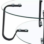 Retro Minimalist Metal Frame Coffee Table with Double Tempered Glass Layers, Size 31.5x31.5x17.7 Inches