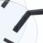 Retro Minimalist Metal Frame Coffee Table with Double Tempered Glass Layers, Size 31.5x31.5x17.7 Inches