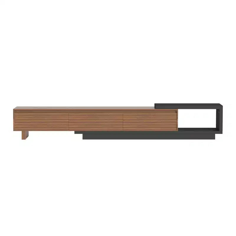 Mobile TV allungabile Luck Live 78.74102.3 con 3 cassetti, design frontale texturizzato e console multimediale moderna per il soggiorno