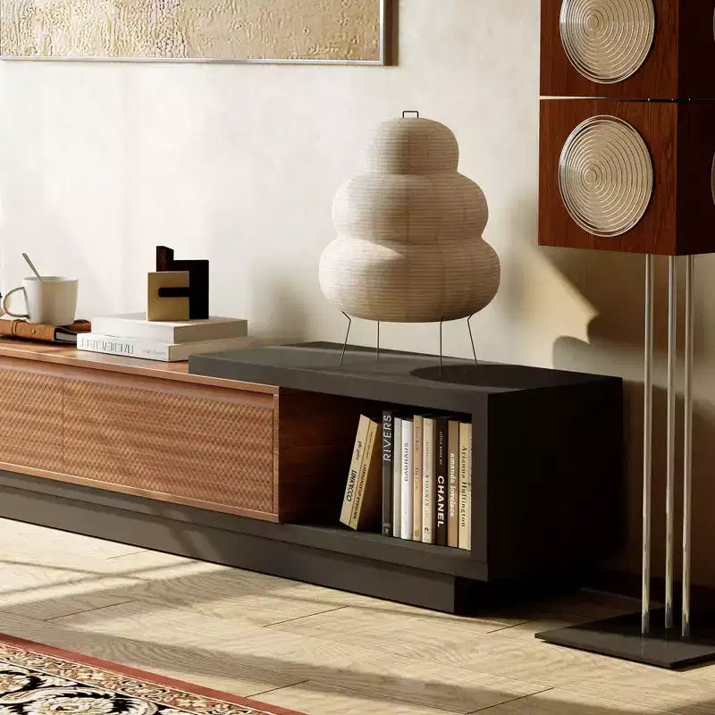 Mobile TV allungabile Luck Live 78.74102.3 con 3 cassetti, design frontale texturizzato e console multimediale moderna per il soggiorno