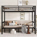 GDFStudio Arpita Modern Metal Bunk Bed with Safety Rails and Three Independent Pull-Out Sections