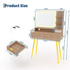 31.5 LED Makeup Vanity Desk with Mirror and 2 Drawers for Bedroom Storage and Organization