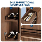 Folding Dining Table for 4,Farmhouse Kitchen Table with Drawer, 2-Layer Storage Shelf & 6 Wheels for Small Spaces
