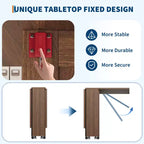 Folding Dining Table for 4,Farmhouse Kitchen Table with Drawer, 2-Layer Storage Shelf & 6 Wheels for Small Spaces