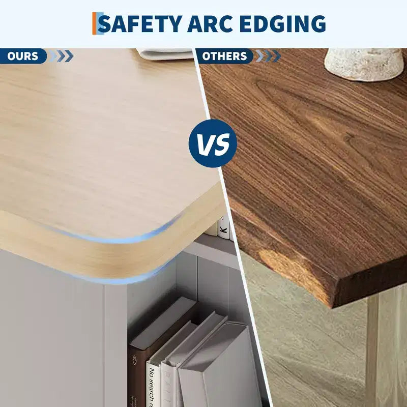 Folding Dining Table for 4,Farmhouse Kitchen Table with Drawer, 2-Layer Storage Shelf & 6 Wheels for Small Spaces