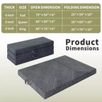 Materasso Dyonery Tri-Fold in Memory Foam Certificato CertiPUR-US, Multiuso e Lavabile in Lavatrice