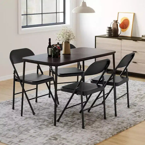 8-piece set of all-steel folding chairs with backrests, heavy-duty metal foldable dining chair set, 350 lbs capacity, suitable for indoor and outdoor