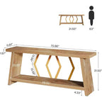 Lantine Tavolo Consolle Extra Lungo 180cm a 2 Ripiani, Rovere Chiaro, per Soggiorno, Dietro al Divano, Ingresso Corridoio, con Contenitore.