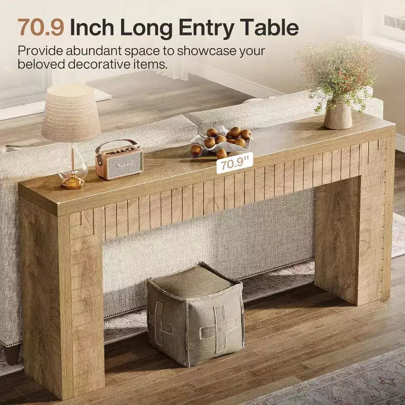 Lantine 70.9-Inch Extra Long Console Table for Entryway, Narrow Sofa Table Behind Couch, Suitable for Hallway, Foyer, Living Room