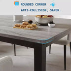 78.7in Industrial Dining Table for 8, Wooden Long Dinner Table with Mortise Tenon Design, Kitchen Table with Sturdy Metal Legs, for Dining Room Office