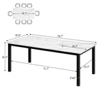 78.7in Industrial Dining Table for 8, Wooden Long Dinner Table with Mortise Tenon Design, Kitchen Table with Sturdy Metal Legs, for Dining Room Office