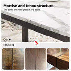 78.7in Industrial Dining Table for 8, Wooden Long Dinner Table with Mortise Tenon Design, Kitchen Table with Sturdy Metal Legs, for Dining Room Office