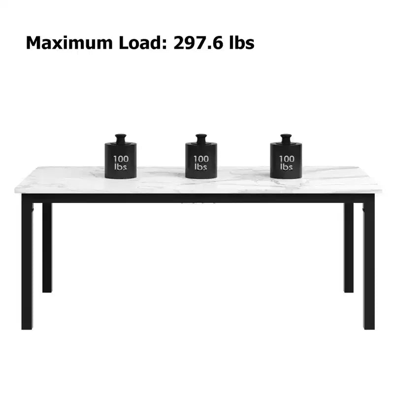 78.7in Industrial Dining Table for 8, Wooden Long Dinner Table with Mortise Tenon Design, Kitchen Table with Sturdy Metal Legs, for Dining Room Office