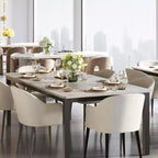 78.7in Industrial Dining Table for 8, Wooden Long Dinner Table with Mortise Tenon Design, Kitchen Table with Sturdy Metal Legs, for Dining Room Office