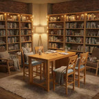 FurnitureR Solid Wood Dining Table Set for 4 with Storage Shelves, Rectangular Kitchen Table and 4 Chairs for Dining Room, Breakfast Nook Apartment