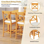 FurnitureR Solid Wood Dining Table Set for 4 with Storage Shelves, Rectangular Kitchen Table and 4 Chairs for Dining Room, Breakfast Nook Apartment