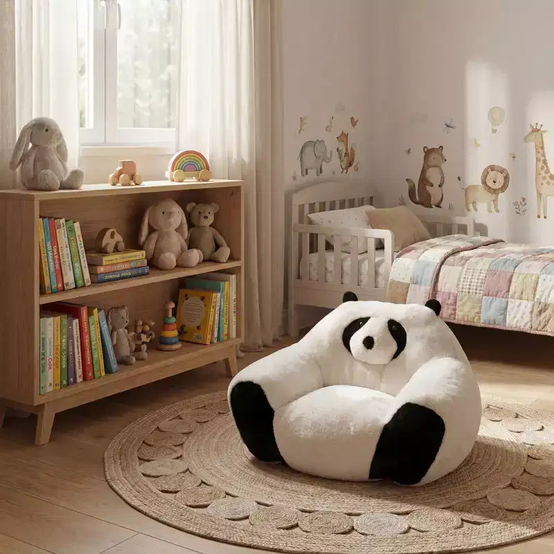 GDFStudio Gwenaelle Modern Panda-Shaped Beanbag Chair