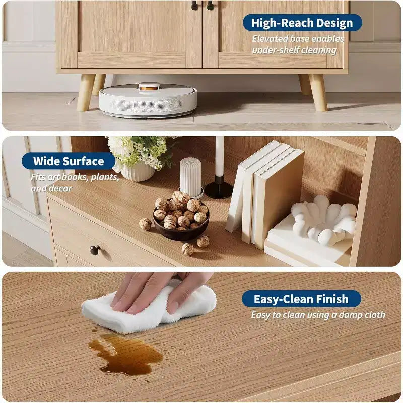 Sideboard Buffet Cabinet with Drawers, Multi-Functional Console Table for Living Room, Kitchen, Dining Room,Home Office Storage, Tall Cabinet