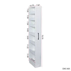 VIYET 71H 7-Tier Multi-Functional Pull-Out Storage Shelf, Single-Sided Open Shelf, Organizer for Kitchen, Living Room & Narrow Spaces,white