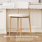 GDFStudio Tiphaine Mid-Century Modern Upholstered Metal Counter Stools (Set of 2)