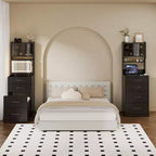 3-in-1 Vanity Desk, Compact Makeup Vanity Set , Dressing Table, Nightstand Vanity Mirror, Jewelry Box, Cushioned Hidden Chair