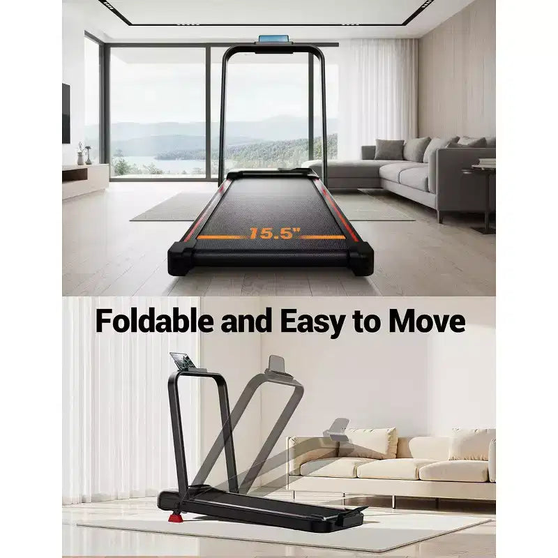 Tapis Roulant 4-in-1 Inclinazione 15%, Tapis Roulant Pieghevole Sotto Scrivania per Casa e Ufficio, Motore Silenzioso da 2,5 HP