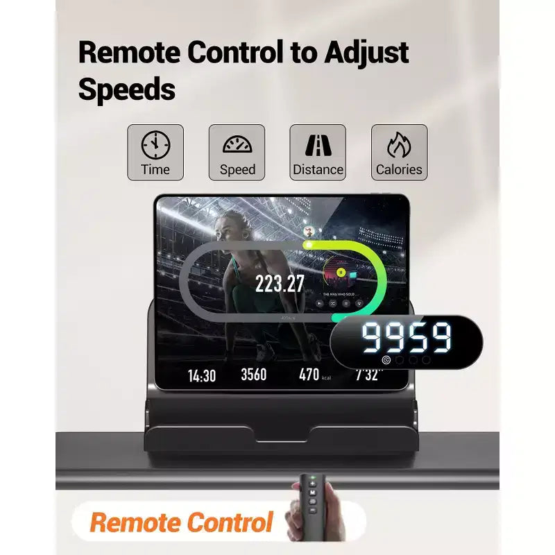Tapis Roulant 4-in-1 Inclinazione 15%, Tapis Roulant Pieghevole Sotto Scrivania per Casa e Ufficio, Motore Silenzioso da 2,5 HP