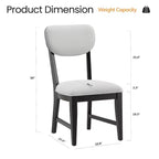 Solid Wood Dining Chairs with Ergonomic Backrest and 3.3 Thick Cushion, for Dining Room & Living Room