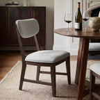 Solid Wood Dining Chairs with Ergonomic Backrest and 3.3 Thick Cushion, for Dining Room & Living Room