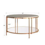 Tavolino da caffè Celsus - Oro champagne/Marmo bianco - iNSPIRE Q