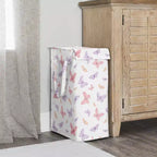 Sweet Jojo Designs Girl Foldable Laundry Hamper with Handles Butterfly Pink and Purple