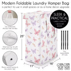 Sweet Jojo Designs Girl Foldable Laundry Hamper with Handles Butterfly Pink and Purple