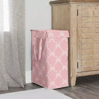 Sweet Jojo Designs Girl Foldable Laundry Hamper with Handles Ballerina and Ballet Bows Pink and White