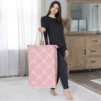 Sweet Jojo Designs Girl Foldable Laundry Hamper with Handles Ballerina and Ballet Bows Pink and White
