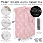 Sweet Jojo Designs Girl Foldable Laundry Hamper with Handles Ballerina and Ballet Bows Pink and White