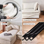 Anabei Modular Washable 6-Seater U-Sectional Sofa + Ottoman | Memorix+ Seat & Contour Pillow