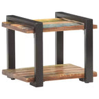 vidaXL Comodino Legno massello di mango grezzo, ferro Marrone