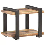 vidaXL Comodino Legno massello di mango grezzo, ferro Marrone