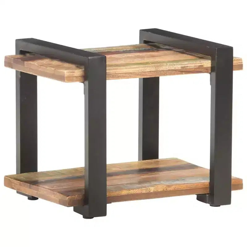 vidaXL Comodino Legno massello di mango grezzo, ferro Marrone