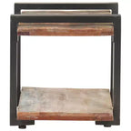 vidaXL Comodino Legno massello di mango grezzo, ferro Marrone