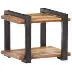 vidaXL Comodino Legno massello di mango grezzo, ferro Marrone