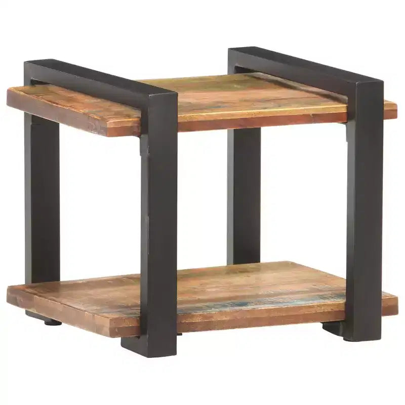 vidaXL Comodino Legno massello di mango grezzo, ferro Marrone