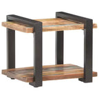 vidaXL Comodino Legno massello di mango grezzo, ferro Marrone